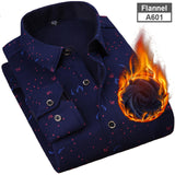 Y New Men's Long Sleeve Plaid Warm Thick Fleece Lining Shirt Fashion Soft Casual Flannel Shirt