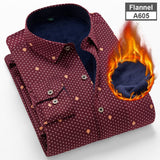 Y New Men's Long Sleeve Plaid Warm Thick Fleece Lining Shirt Fashion Soft Casual Flannel Shirt