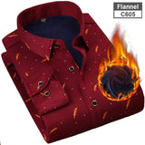 Y New Men's Long Sleeve Plaid Warm Thick Fleece Lining Shirt Fashion Soft Casual Flannel Shirt