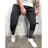 2019 Men Stylish Ripped Jeans Pants Biker Slim Straight Hip Hop