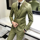 (Jackets+Vest+pants)2019 High quality pure cotton groom dress/Male slim fit Leisure suits/Men's business suit 3 Pieces