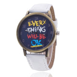 Jeans Watch For Women Leather Everything Will Be OK Watch Fashion Casual Wrist Watch