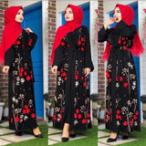 Floral Abaya Turkish Kimono Dubai Muslim Hijab Dress Abayas For Women Kaftan Caftan Marocain Prayer Islamic Clothing Robe Femme