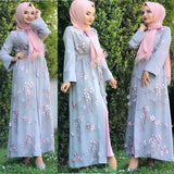 Floral Abaya Turkish Kimono Dubai Muslim Hijab Dress Abayas For Women Kaftan Caftan Marocain Prayer Islamic Clothing Robe Femme