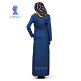 ZK013 Fashion Denim Kaftan Abaya Dubai Islam Muslim Dress Abayas For Women Caftan Robe Turkish Islamic Clothing