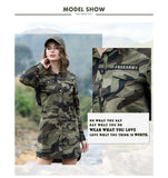 Camouflage Long Section Shirt Women Long Sleeve Clothing Top Quality Slim Fit Designer Casual Fashion Female Shirt Buttons-Up