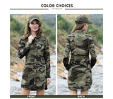 Camouflage Long Section Shirt Women Long Sleeve Clothing Top Quality Slim Fit Designer Casual Fashion Female Shirt Buttons-Up