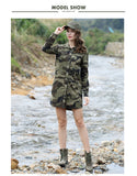 Camouflage Long Section Shirt Women Long Sleeve Clothing Top Quality Slim Fit Designer Casual Fashion Female Shirt Buttons-Up