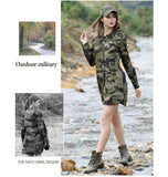Camouflage Long Section Shirt Women Long Sleeve Clothing Top Quality Slim Fit Designer Casual Fashion Female Shirt Buttons-Up