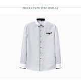 Printed Plaid Polka Dot Men Shirt Long-Sleeved Casual Shirts For Men Slim Fit