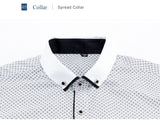 Printed Plaid Polka Dot Men Shirt Long-Sleeved Casual Shirts For Men Slim Fit