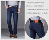 NIGRITY 2019 Winter Men's Warm Fleece Jeans Stretch Casual Straight Thick Denim Flannel Jeans Soft Pant Trousers Plus Size 28-44