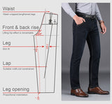 NIGRITY 2019 Winter Men's Warm Fleece Jeans Stretch Casual Straight Thick Denim Flannel Jeans Soft Pant Trousers Plus Size 28-44