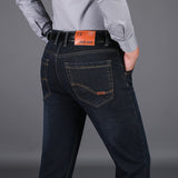 NIGRITY 2019 Winter Men's Warm Fleece Jeans Stretch Casual Straight Thick Denim Flannel Jeans Soft Pant Trousers Plus Size 28-44