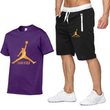 JORDAN 23 Print Tracksuit T Shirt+Shorts fashion Trends In 2019 Fitness Cotton Brand tshirts for Men Bodybuilding clothing M-XXL