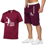 JORDAN 23 Print Tracksuit T Shirt+Shorts fashion Trends In 2019 Fitness Cotton Brand tshirts for Men Bodybuilding clothing M-XXL