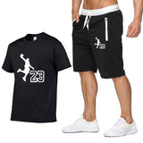 JORDAN 23 Print Tracksuit T Shirt+Shorts fashion Trends In 2019 Fitness Cotton Brand tshirts for Men Bodybuilding clothing M-XXL