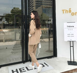 BGTEEVER  Casual Solid Women Pant Suits Notched Collar Blazer Jacket & Pencil Pant Khaki Female Suit Autumn 2019 high quality