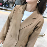 BGTEEVER  Casual Solid Women Pant Suits Notched Collar Blazer Jacket & Pencil Pant Khaki Female Suit Autumn 2019 high quality