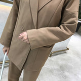 BGTEEVER  Casual Solid Women Pant Suits Notched Collar Blazer Jacket & Pencil Pant Khaki Female Suit Autumn 2019 high quality
