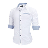 Men Shirts Europe Size New Arrivals Slim Fit Male Shirt Solid Long Sleeve British Style Cotton Men's Shirt