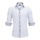 Men Shirts Europe Size New Arrivals Slim Fit Male Shirt Solid Long Sleeve British Style Cotton Men's Shirt