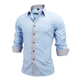 Men Shirts Europe Size New Arrivals Slim Fit Male Shirt Solid Long Sleeve British Style Cotton Men's Shirt