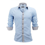 Men Shirts Europe Size New Arrivals Slim Fit Male Shirt Solid Long Sleeve British Style Cotton Men's Shirt