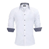Men Shirts Europe Size New Arrivals Slim Fit Male Shirt Solid Long Sleeve British Style Cotton Men's Shirt