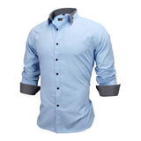 Men Shirts Europe Size New Arrivals Slim Fit Male Shirt Solid Long Sleeve British Style Cotton Men's Shirt