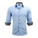 Men Shirts Europe Size New Arrivals Slim Fit Male Shirt Solid Long Sleeve British Style Cotton Men's Shirt