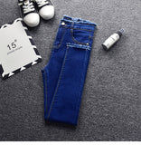 2019 Spring Skinny Pencil Jeans For Women Summer New High Waist Pencil Strech Denim Ankle Length Pants Tassel Jeans