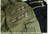 Green Black Denim Biker Jeans Mens Skinny 2019  Slim Elastic Jeans Hip Hop Washed Skateboard Trouers Streetwear