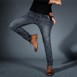 2019 New Mens Fashion Black Blue Jeans Men Casual Slim Stretch Jeans Classic