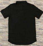 New Men Brand Fashion Summer Kanye West Sik Silk Men Casual Hip Hop Irregular cut Button Short Sleeved T-shirt Black White