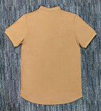 New Men Brand Fashion Summer Kanye West Sik Silk Men Casual Hip Hop Irregular cut Button Short Sleeved T-shirt Black White