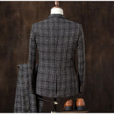 2019  autumn Mens blazer Suit Jacket 3 pieces Set (Coat + vest + pants) Male blazers slim fit fashion Mens coat Wedding dress