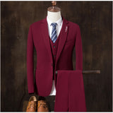 2019  autumn Mens blazer Suit Jacket 3 pieces Set (Coat + vest + pants) Male blazers slim fit fashion Mens coat Wedding dress