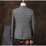 2019  autumn Mens blazer Suit Jacket 3 pieces Set (Coat + vest + pants) Male blazers slim fit fashion Mens coat Wedding dress