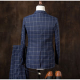 2019  autumn Mens blazer Suit Jacket 3 pieces Set (Coat + vest + pants) Male blazers slim fit fashion Mens coat Wedding dress