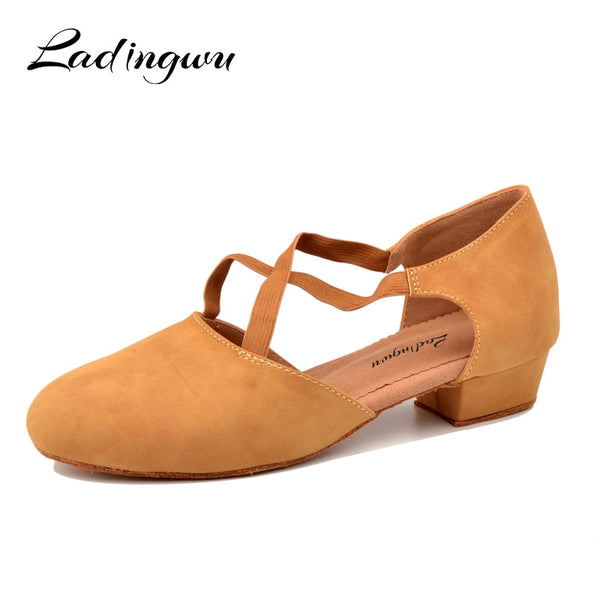 u Low-heeled Dance Shoes Women's Latin Dance Shoes Soft