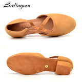 u Low-heeled Dance Shoes Women's Latin Dance Shoes Soft