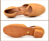 u Low-heeled Dance Shoes Women's Latin Dance Shoes Soft