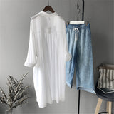 Cotton Casual White Long Blouse Women 2018 Spring Women Long Sleeve White Shirts Blouse High quality loose Blouse Tops