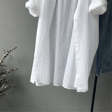 Cotton Casual White Long Blouse Women 2018 Spring Women Long Sleeve White Shirts Blouse High quality loose Blouse Tops