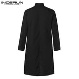 Brand Basic Kurta Mens Shirts Long Sleeve Kurta Dress Islamic Clothing Chemise Elegant Kaftan Robe Pakistani Man Clothes S-5XL
