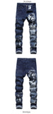 QUANBO New Spring and Autumn Quality Men's Jeans 3D Pattern Streetwear Fashion Stretch Men Jeans