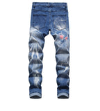 QUANBO New Spring and Autumn Quality Men's Jeans 3D Pattern Streetwear Fashion Stretch Men Jeans