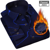 Y New Men's Long Sleeve Plaid Warm Thick Fleece Lining Shirt Fashion Soft Casual Flannel Shirt