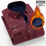 Y New Men's Long Sleeve Plaid Warm Thick Fleece Lining Shirt Fashion Soft Casual Flannel Shirt